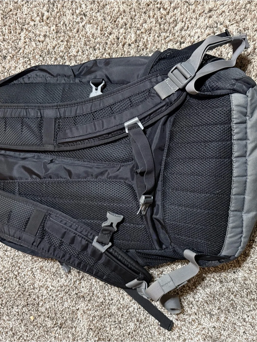 Lands' End Black Backpack with Red Bungee Cord